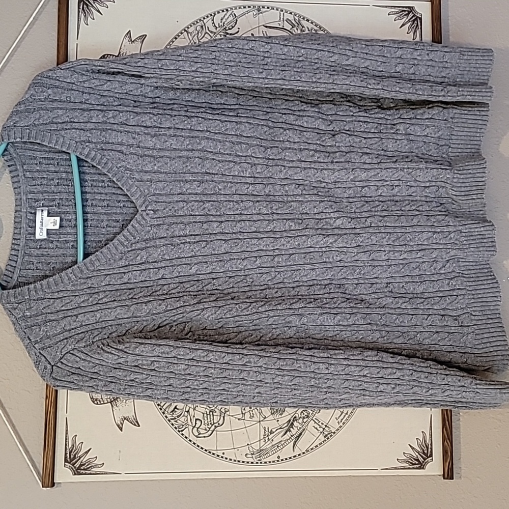 V-neck knit sweater